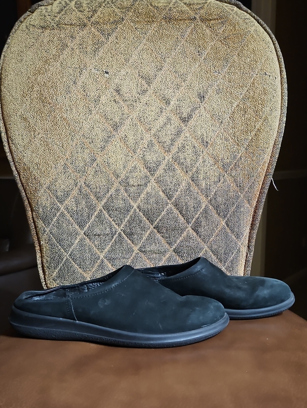 Ecco Black Suede Slip On Mules Clogs Shoes